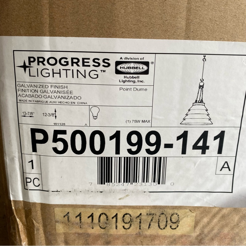 Surfrider Pendant By Progress Lighting Galvanized Steel Light. New Open Box